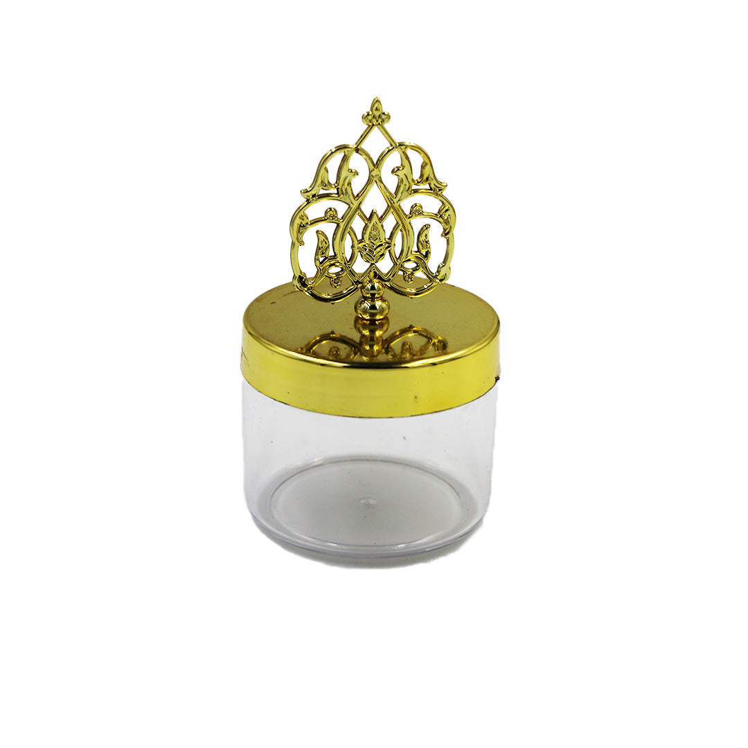 Gift Box 5Cm Round Gold Lid Acrylic