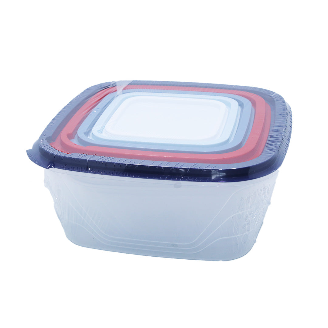Container 5Pc 23X10Cm Square Rainbow Lids
