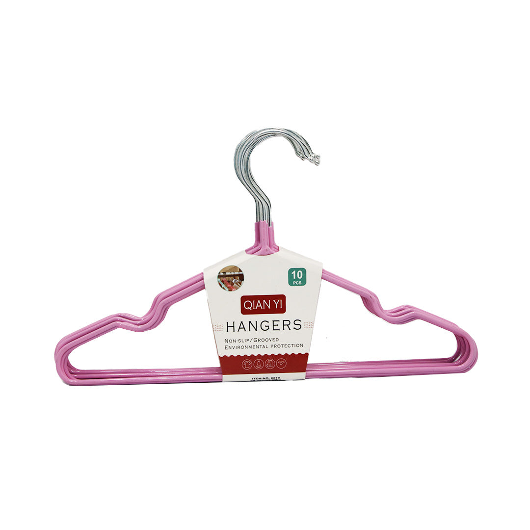 Hanger 10Pc Kiddies Pvc Coated Silver Handle