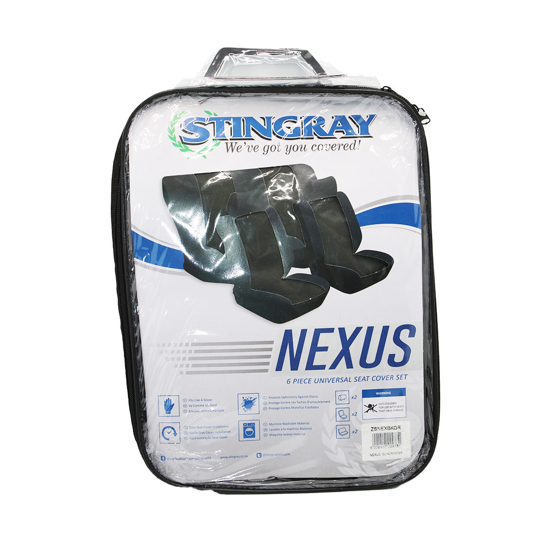 Car Seat Cover 6Pc Grey Nexus