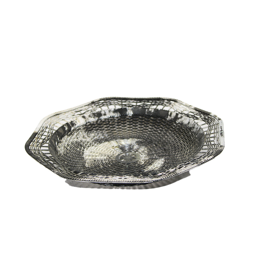 Fruit Bowl 29X23Cm Clear Plastic Embossed