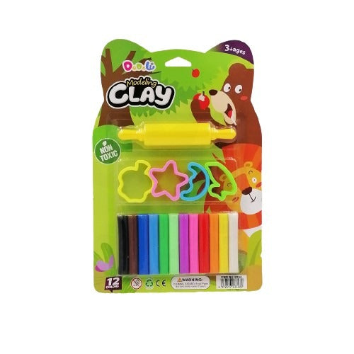 Modeling Clay 17Pc With Assorted  Shapes Carded