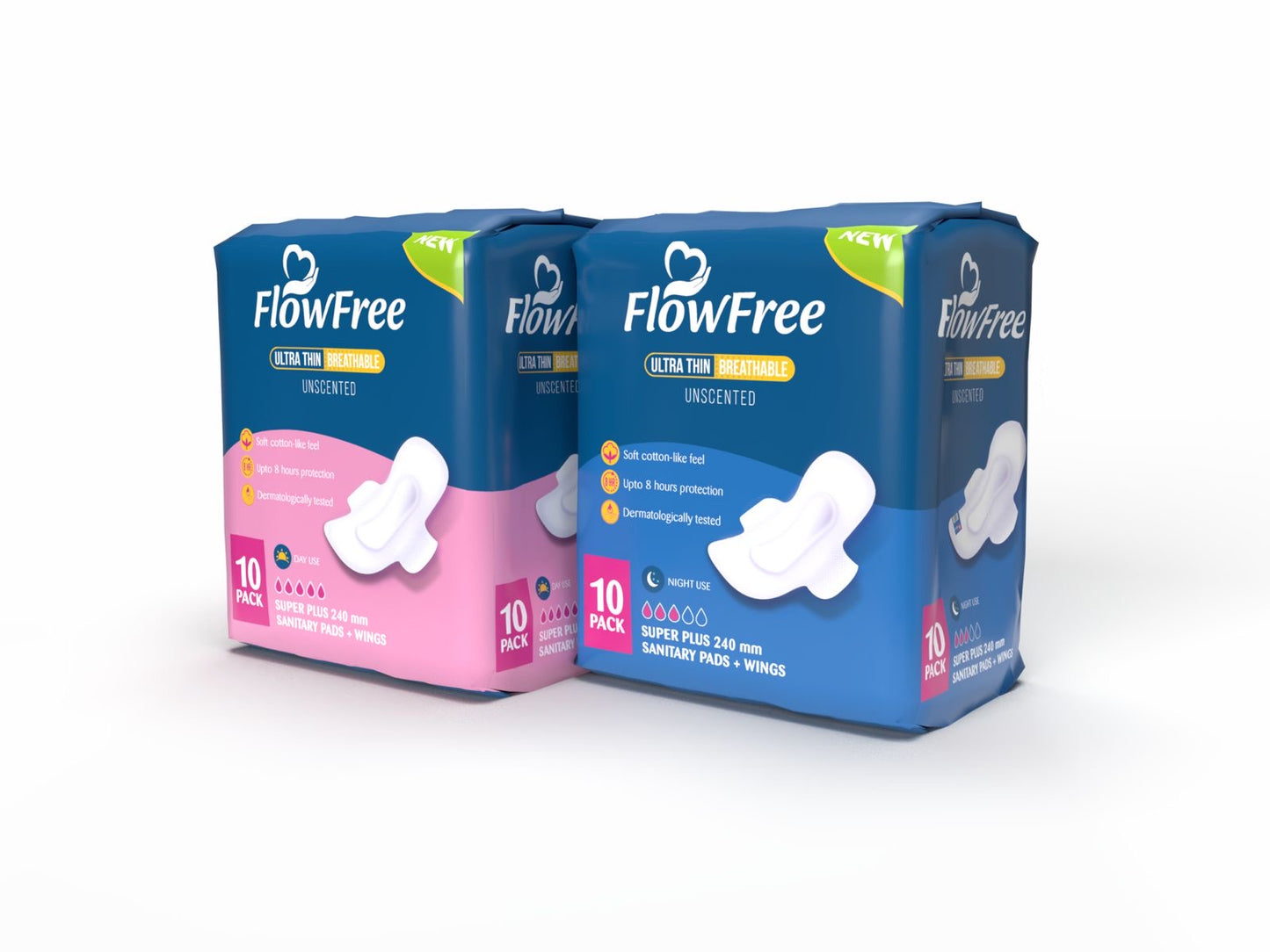 Flowfree Sanitary Pads 10'S Assorted