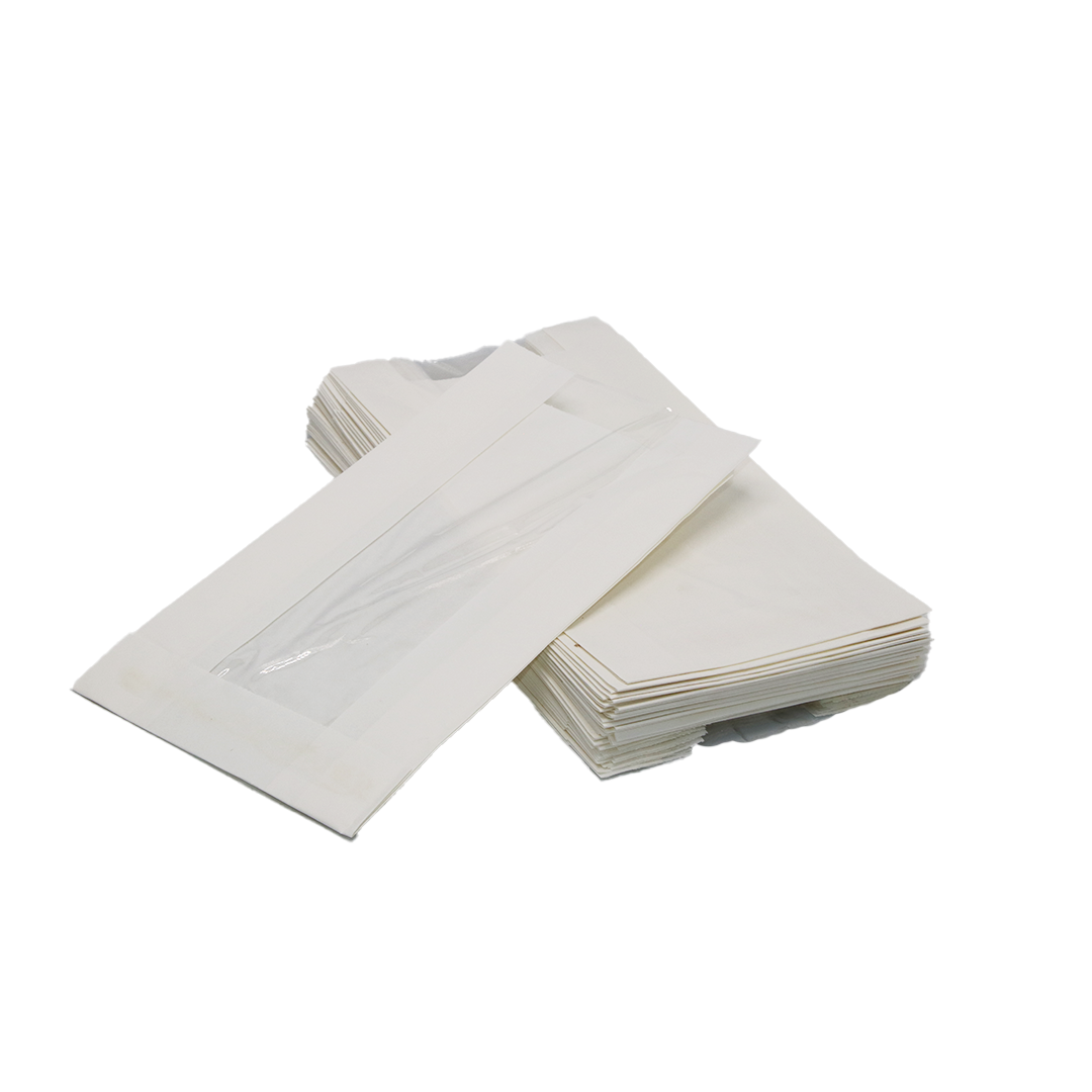 Paper Bag 50Pc 23X13Cm White With Window