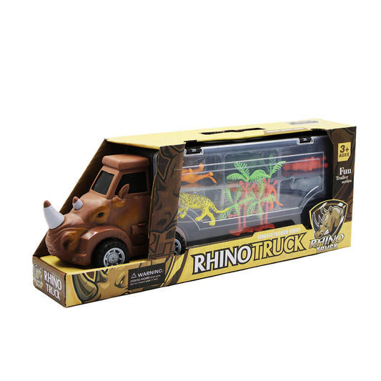 Toys Truck 35Cm Rhino With Animals