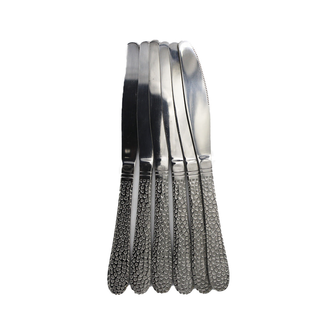 Knife 6Pc Stainless Steel Dotted Embossed