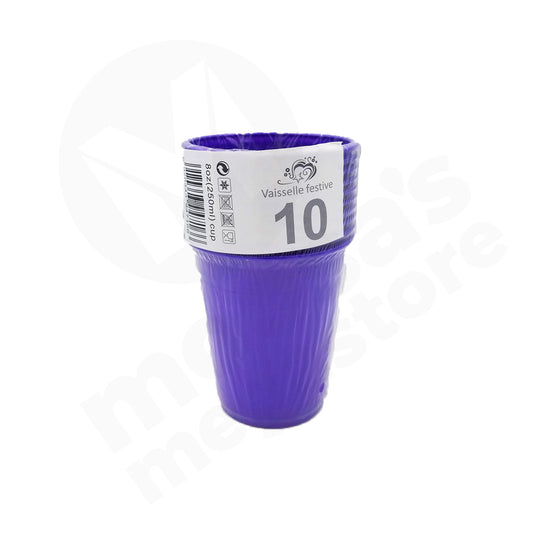 Cup 10Pc 250Ml White Plastic