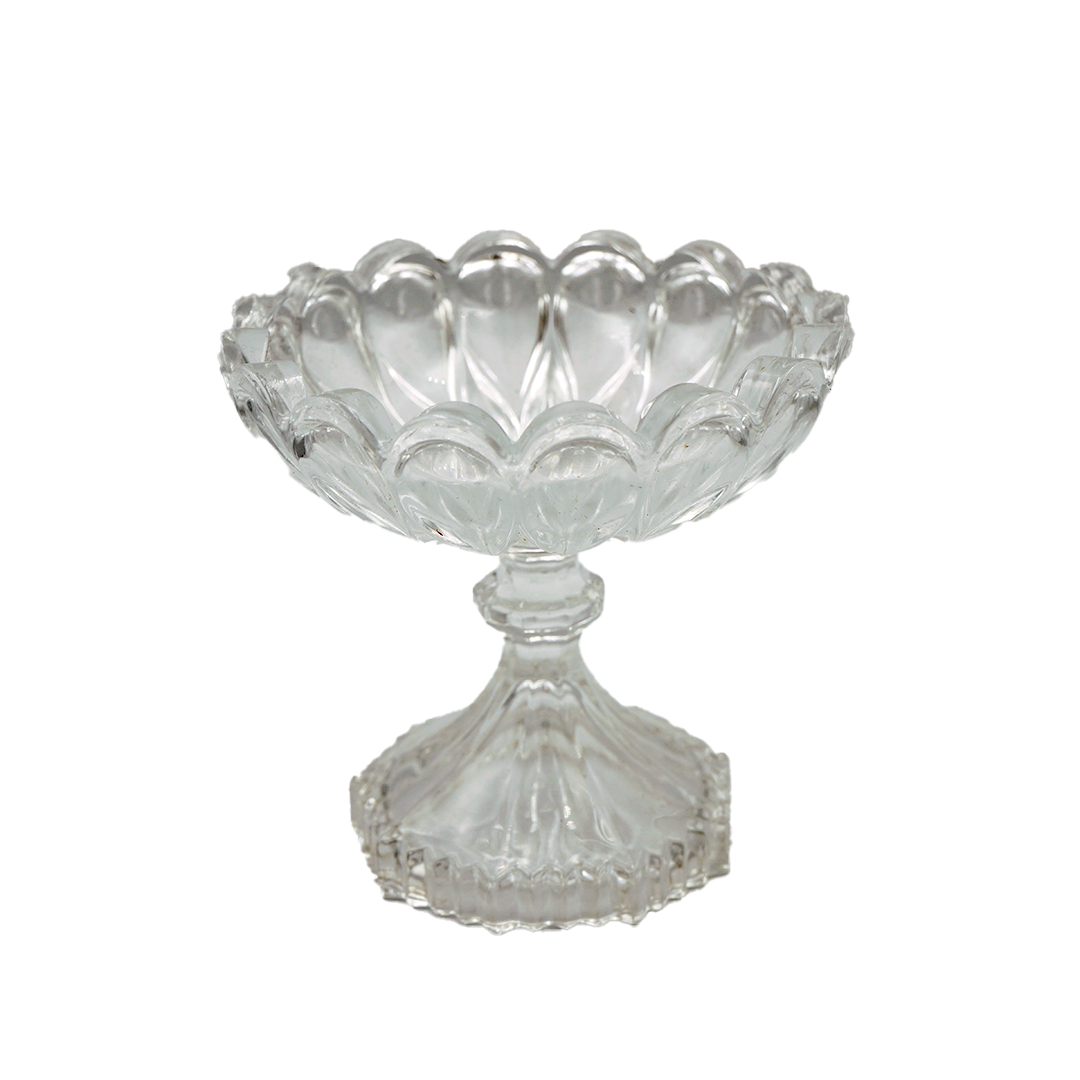Candy Bowl 11X11.5Cm Embossed Clear Glass No Lid
