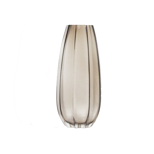 Vase Glass 35X9.5Cm Clear Embossed Dibyna