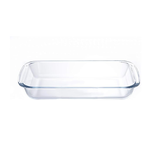 Baking Tray 1L Clear Glass Borosilicate Red Cherry