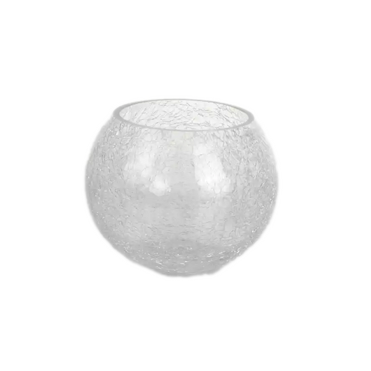 Vase Glass Bubble 10X8Cm Crack Finish