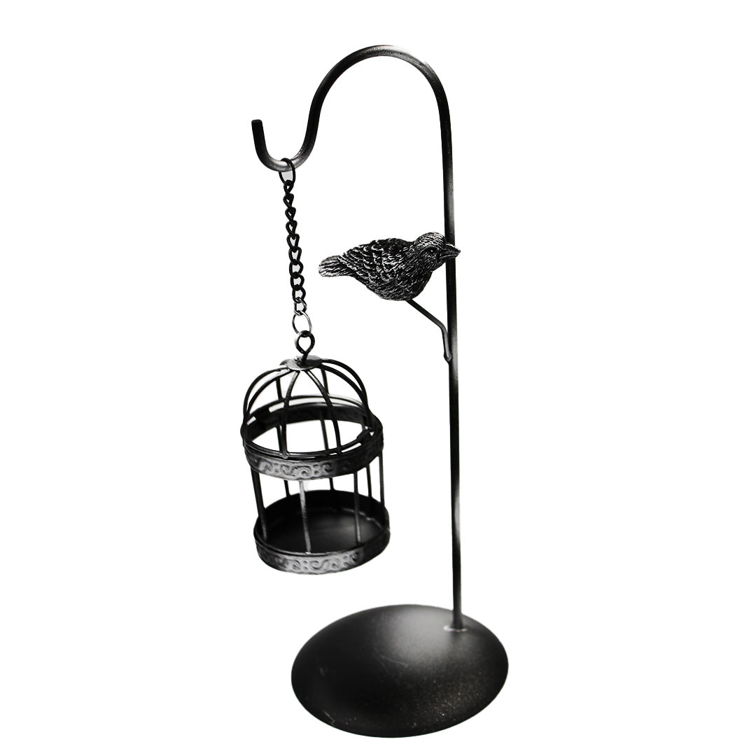 Candle Holder Single 25.5Cm Metal Bird/Cage