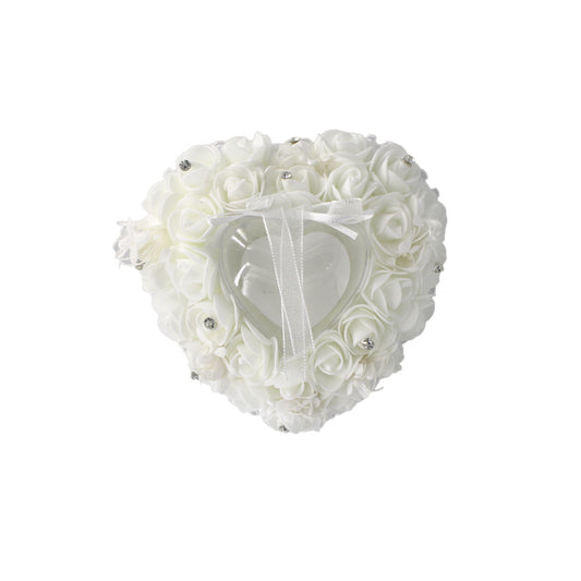 Wedding Ring Holder Heart 16Cm Lace/Studs