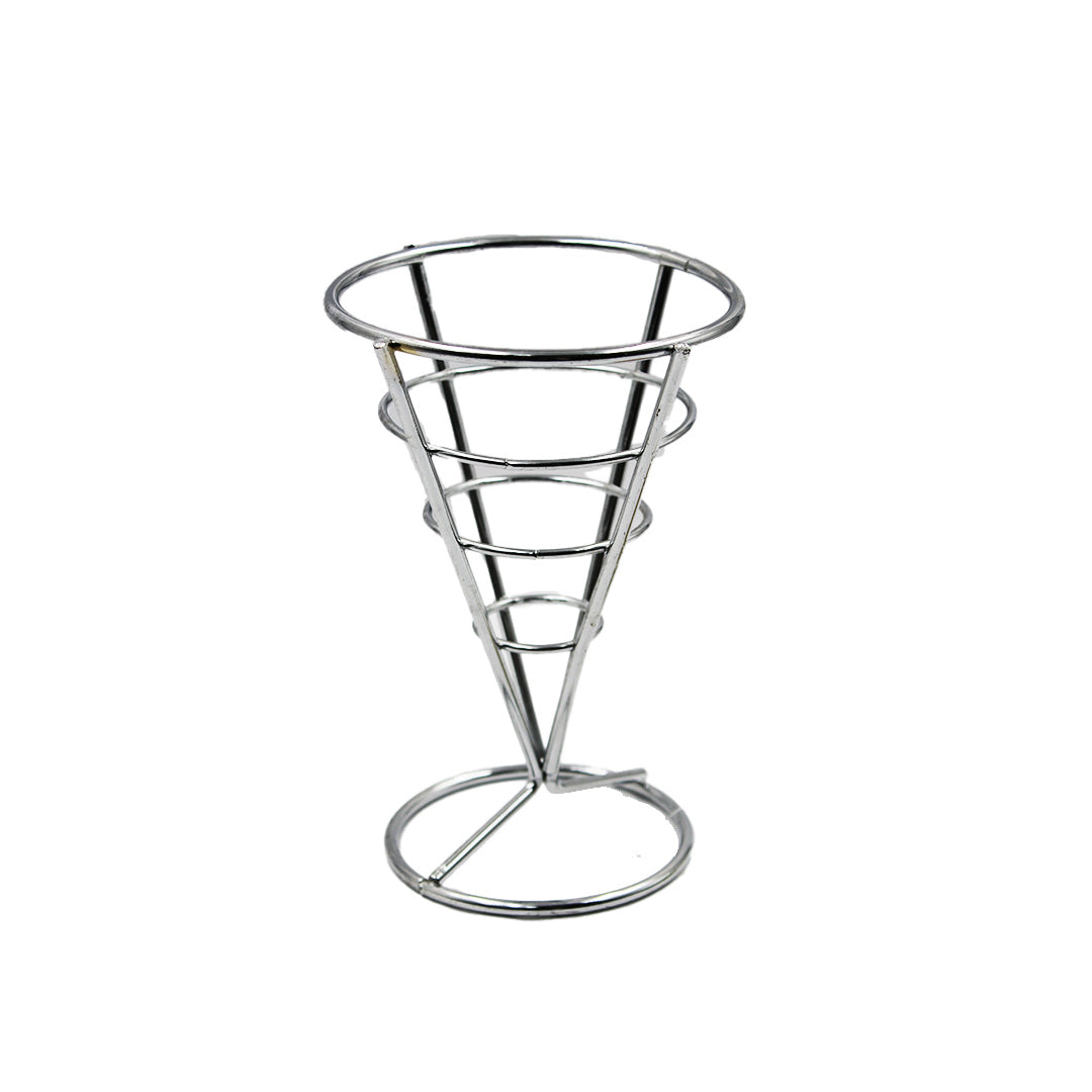Chips Holder Cone Shape 15X10Cm Chrome