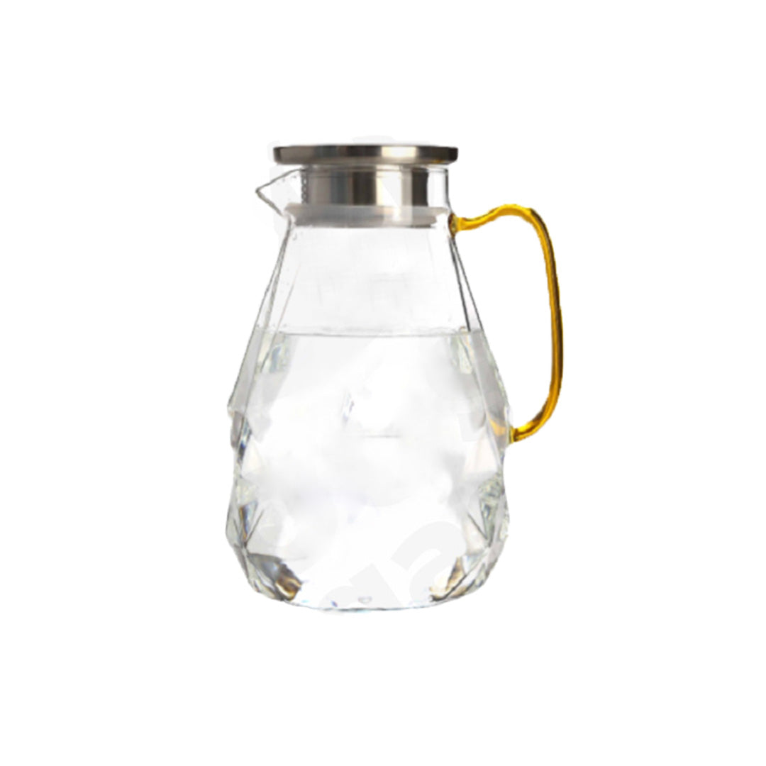 Jug 19X9Cm 1.6L Silver Lid Clear Glass