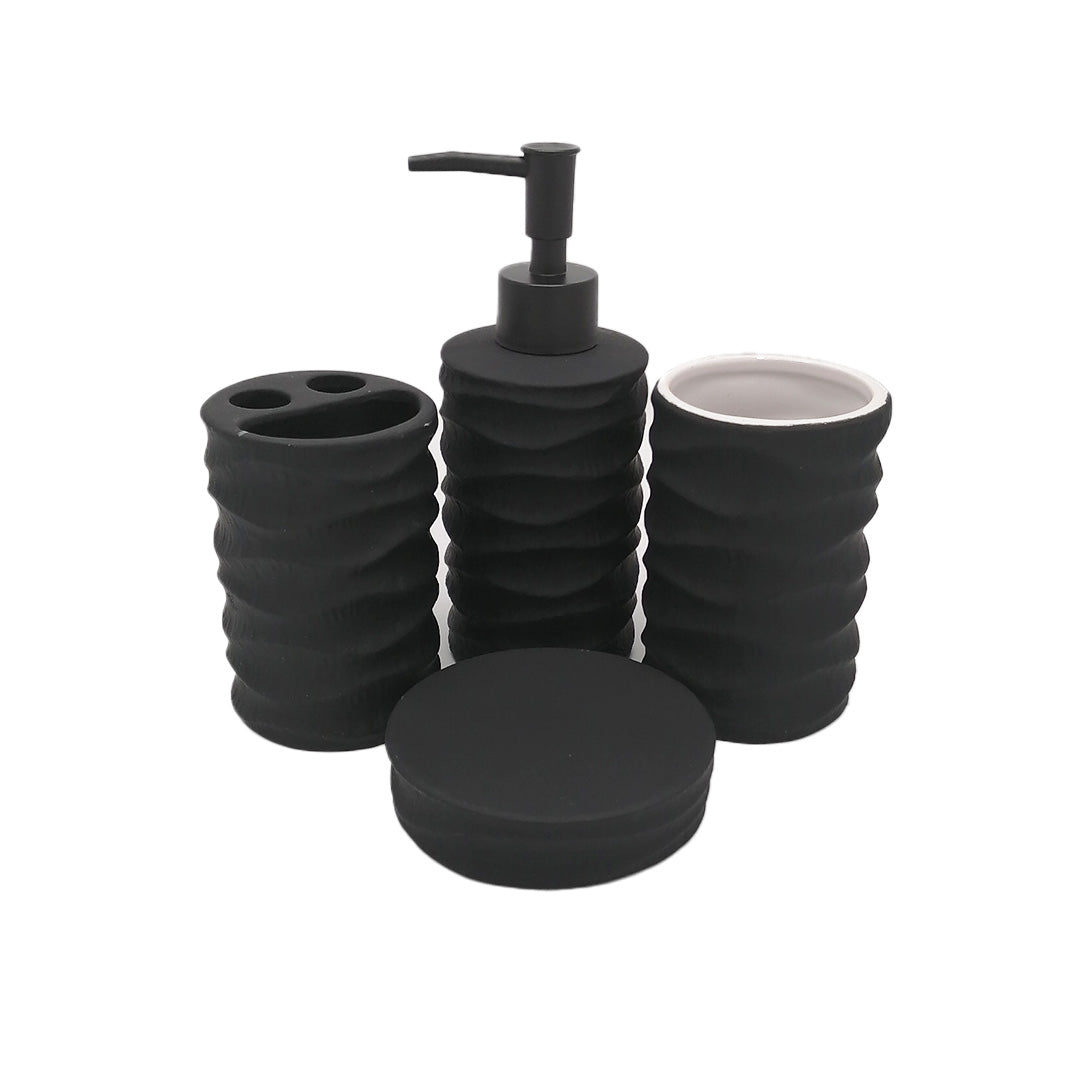 Bathroom Set 4Pc Porcelain Asst Embossed