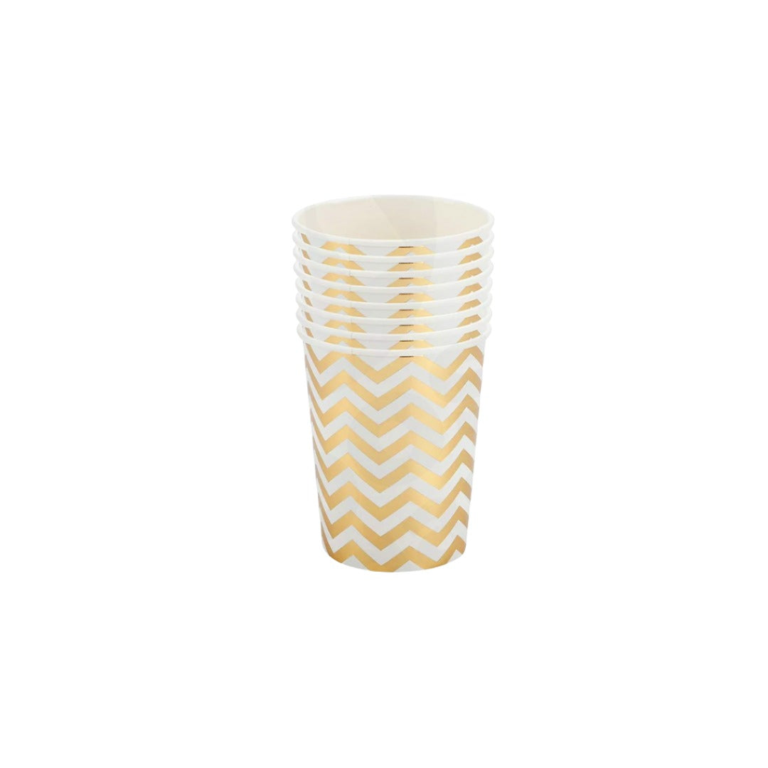 Paper Cup 10Pc Party Stripes/Stars Marble Assorted
