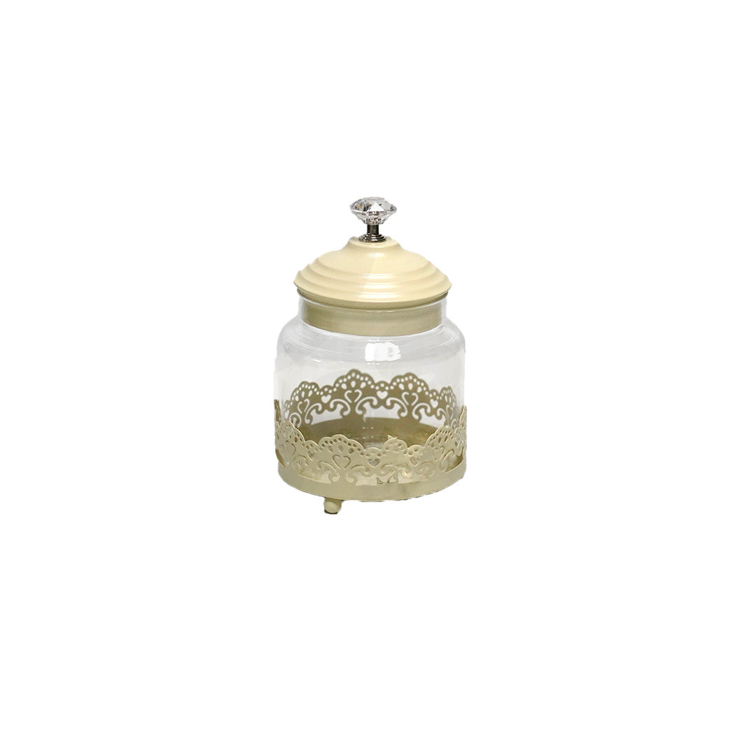 Candy Jar 12X8.5Cm Metal/Glass