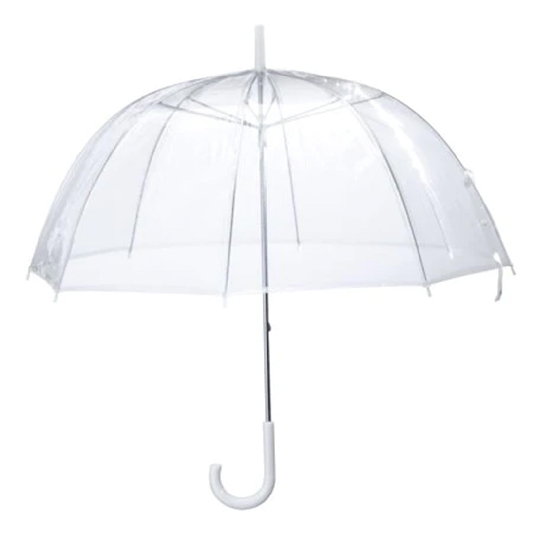 Umbrella 52Cm Clear/Floral Kiddies Curve Handle