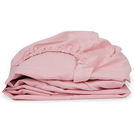 Fitted Sheet Double  Baby Pink Extra Depth