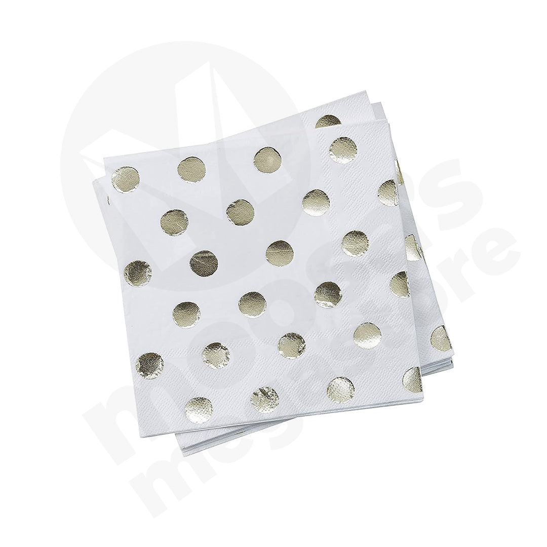 Serviette 16/20Pc 2Ply Gold/Silver Foiling/Marble