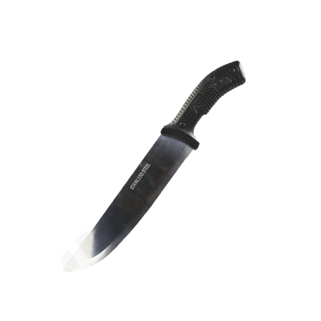 Butcher Knife 9Inch Embossed Black Plastic Handle