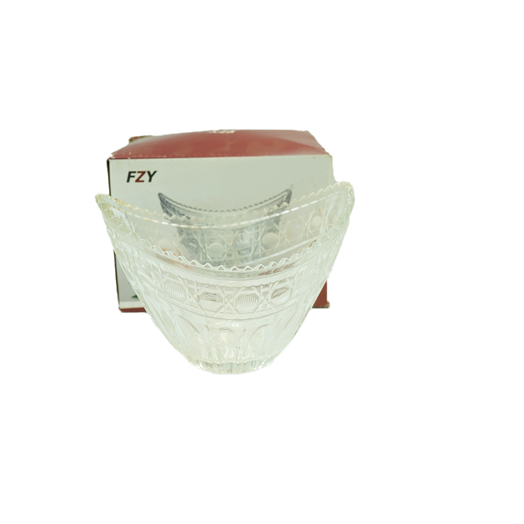 Bowl 15X13X7.5Cm Clear Embossed Boat Szy