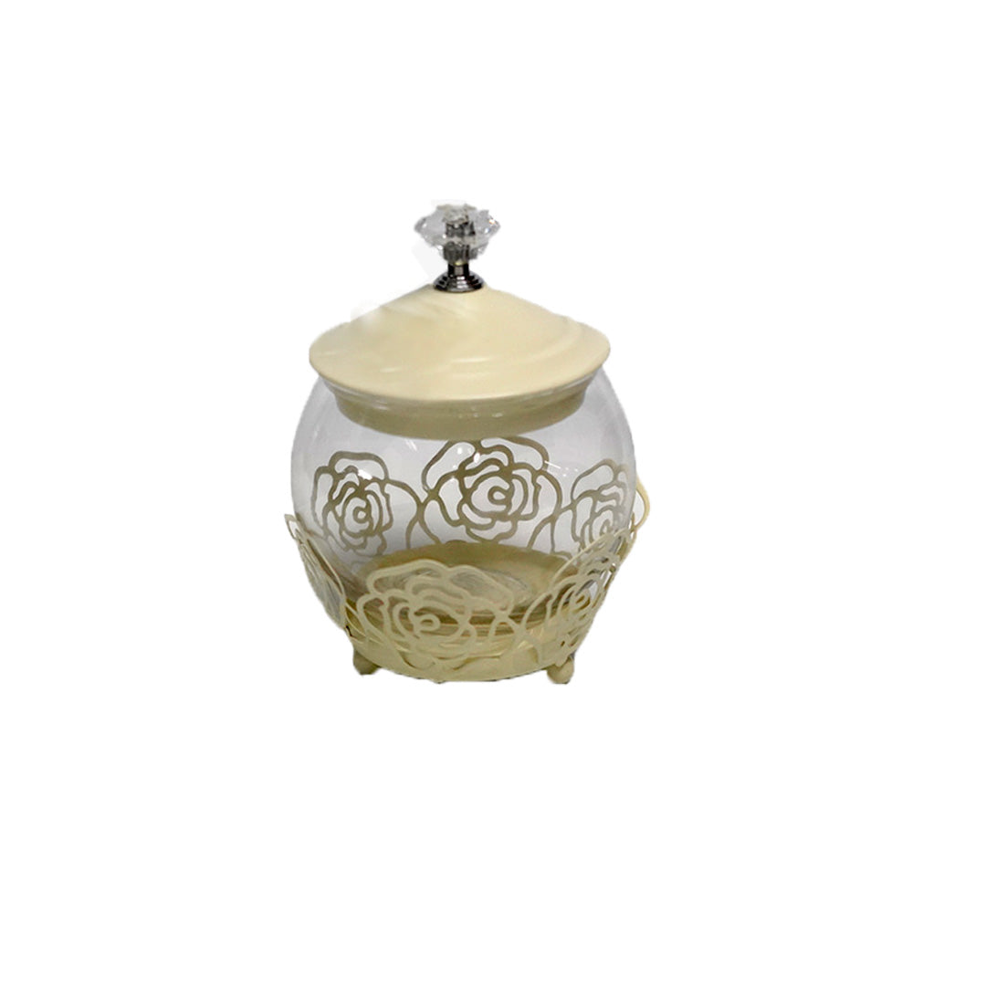 Candy Jar 11.5X9Cm Bubble Metal/Glass