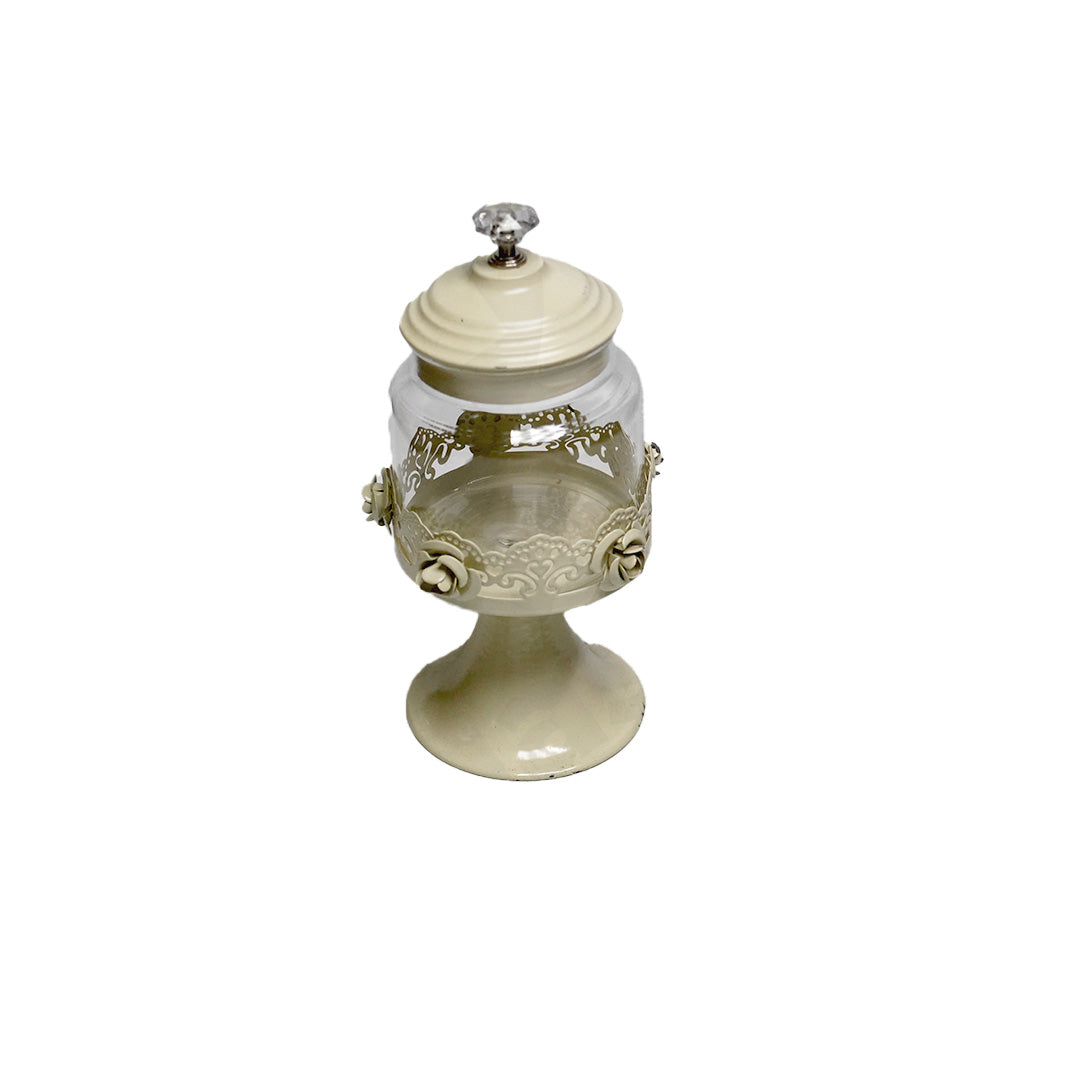 Candy Jar 19X8.5Cm Metal/Glass Footed