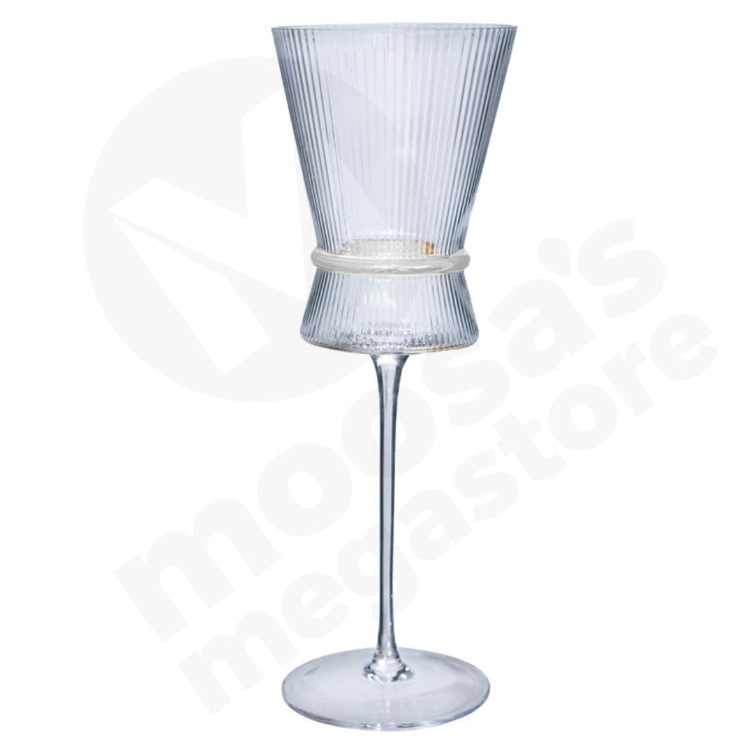 Tumbler Wine 21X8Cm Clear Embossed Crystal