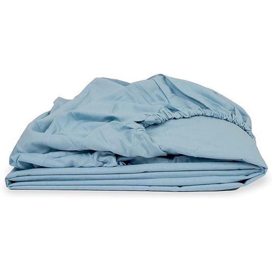 Fitted Sheet Dbl Blue Extra Length Extra Depth