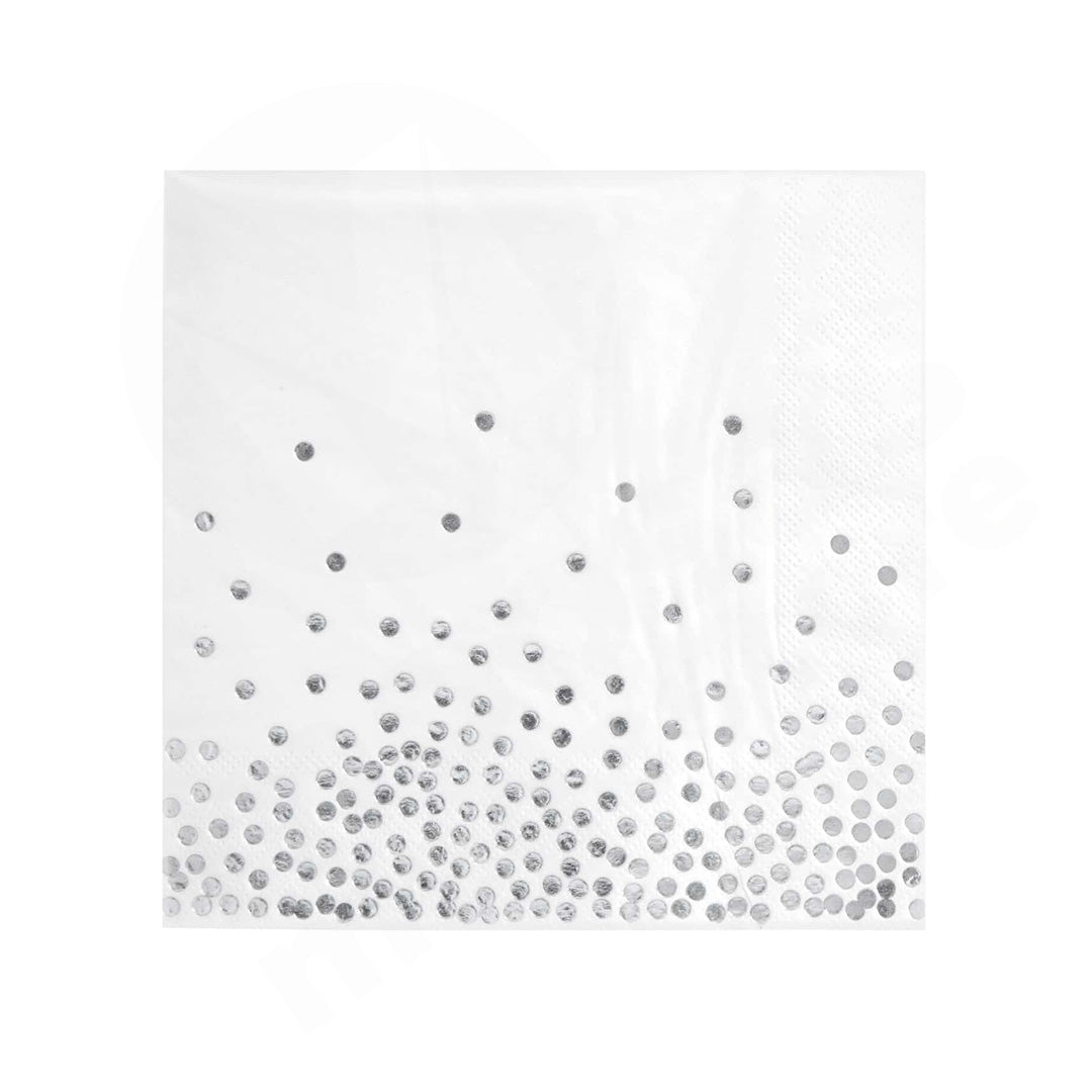 Serviette 16/20Pc 2Ply Gold/Silver Foiling/Marble