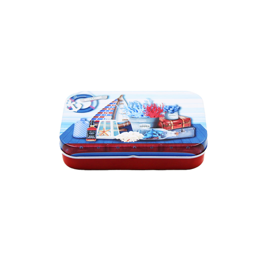 Biscuit Tin 10X6Cm Flat Metal Printed