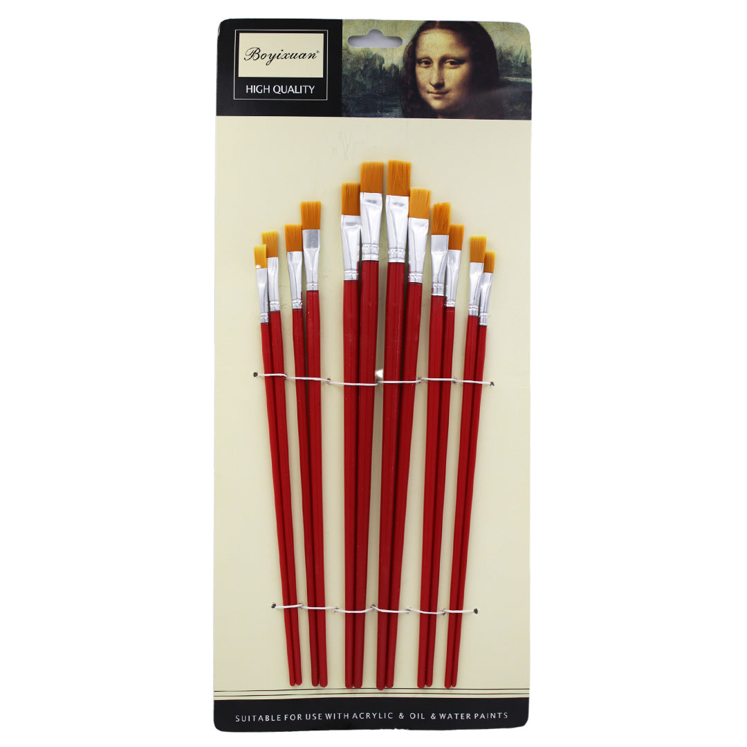 Art Brush 12Pc Plastic  Handle  Sanjian