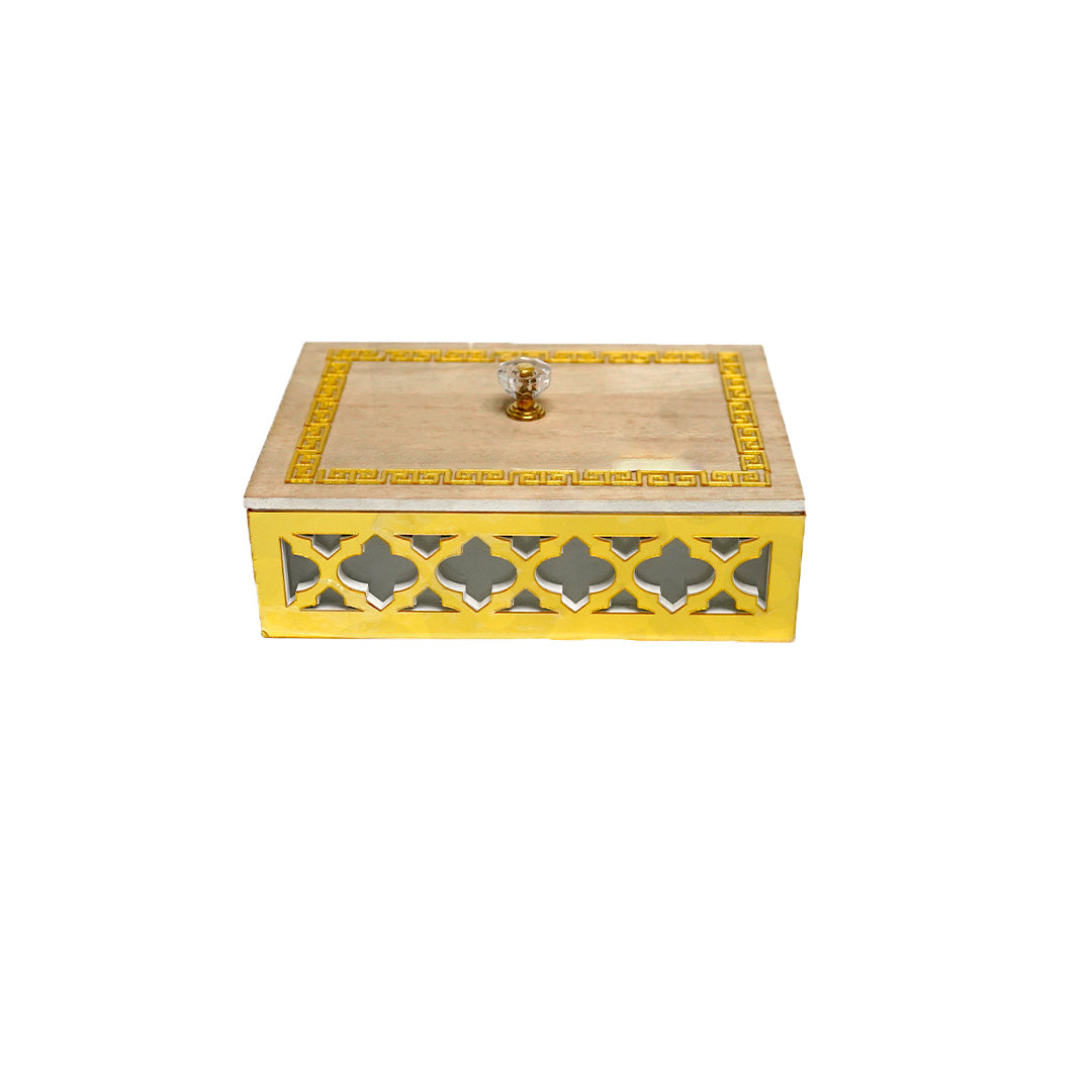 Jewel Box 18.5X13X6.5Cm Wooden With Lid Laser Cut
