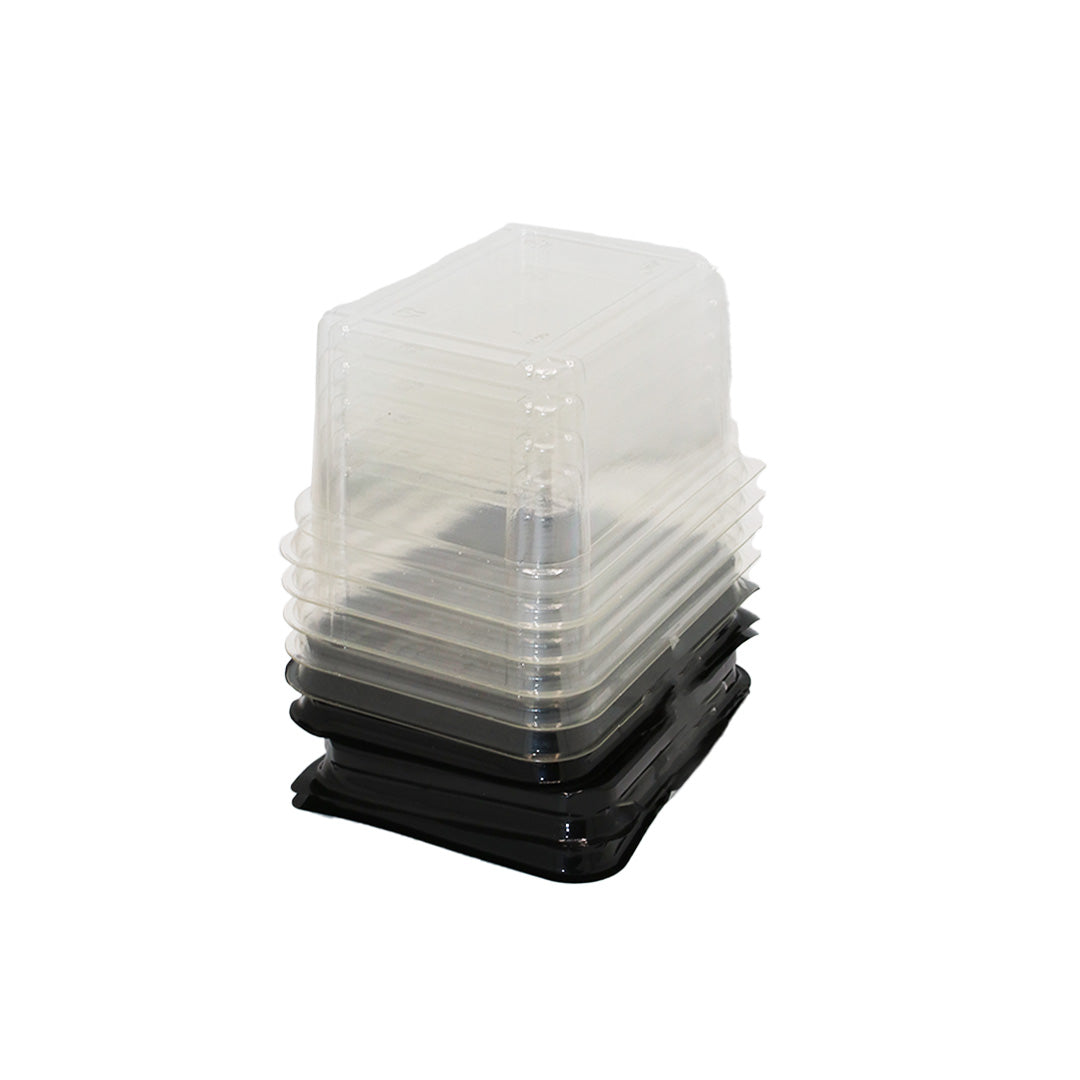 Cake Tray 5Pk Clr /Blk Base/Clear Dome Lid T1205/6