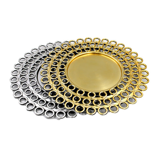 Underplate 33Cm Round Rings Gold/Silver
