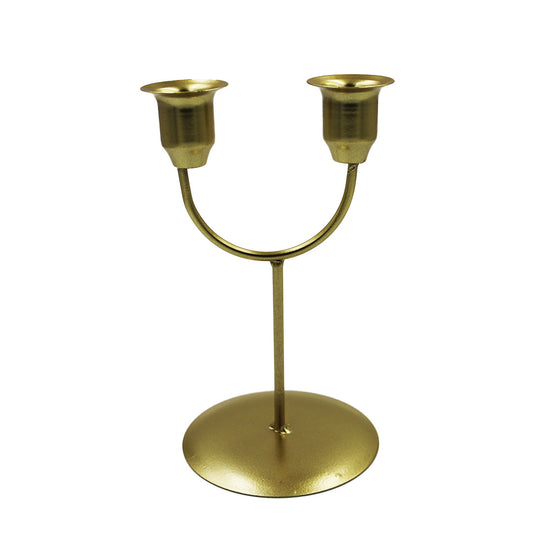 Candle Holder 16X9Cm 2 Candles Gold