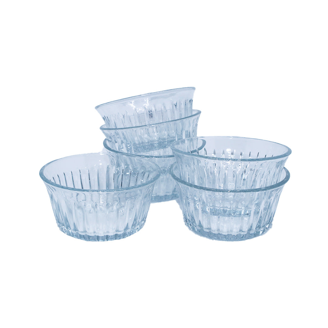 Bowl 6Pc 9X5Cm Clear Embossed Soren Kaveh
