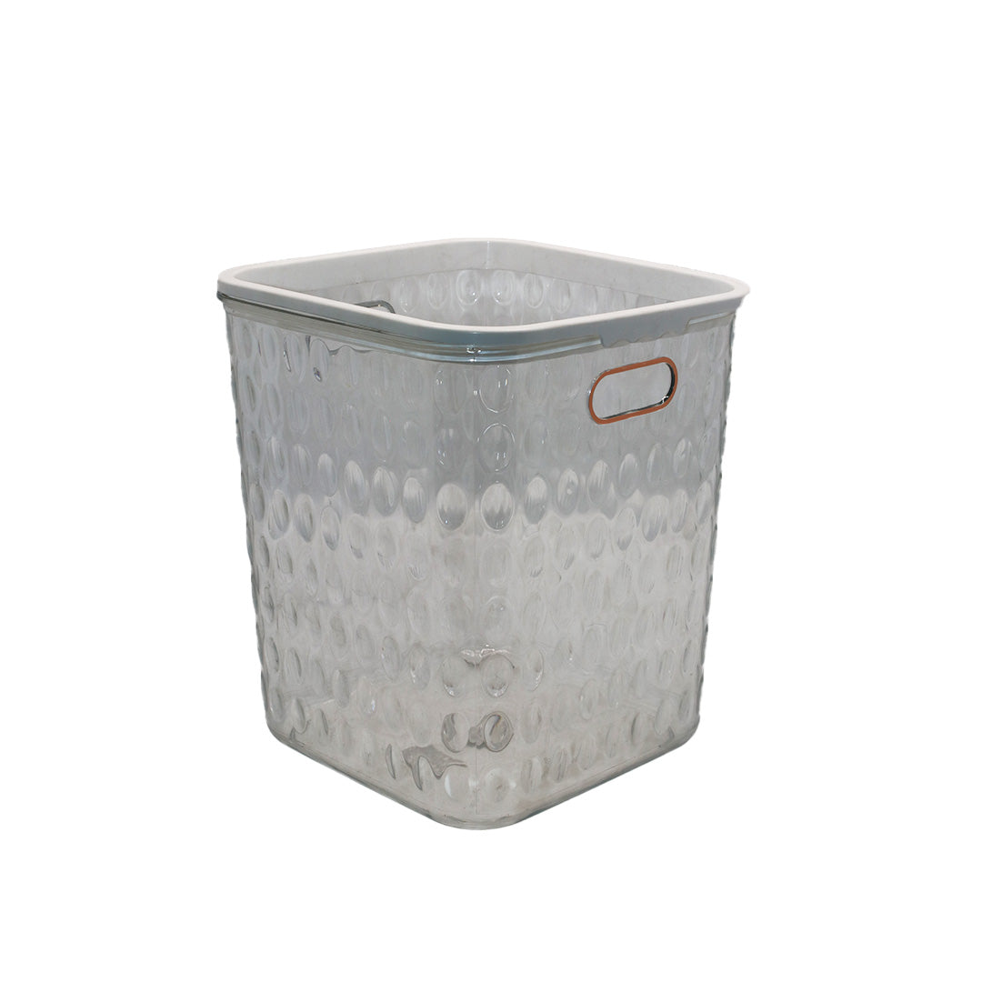 Dust Bin 28X25Cm Square Tinted Embossed