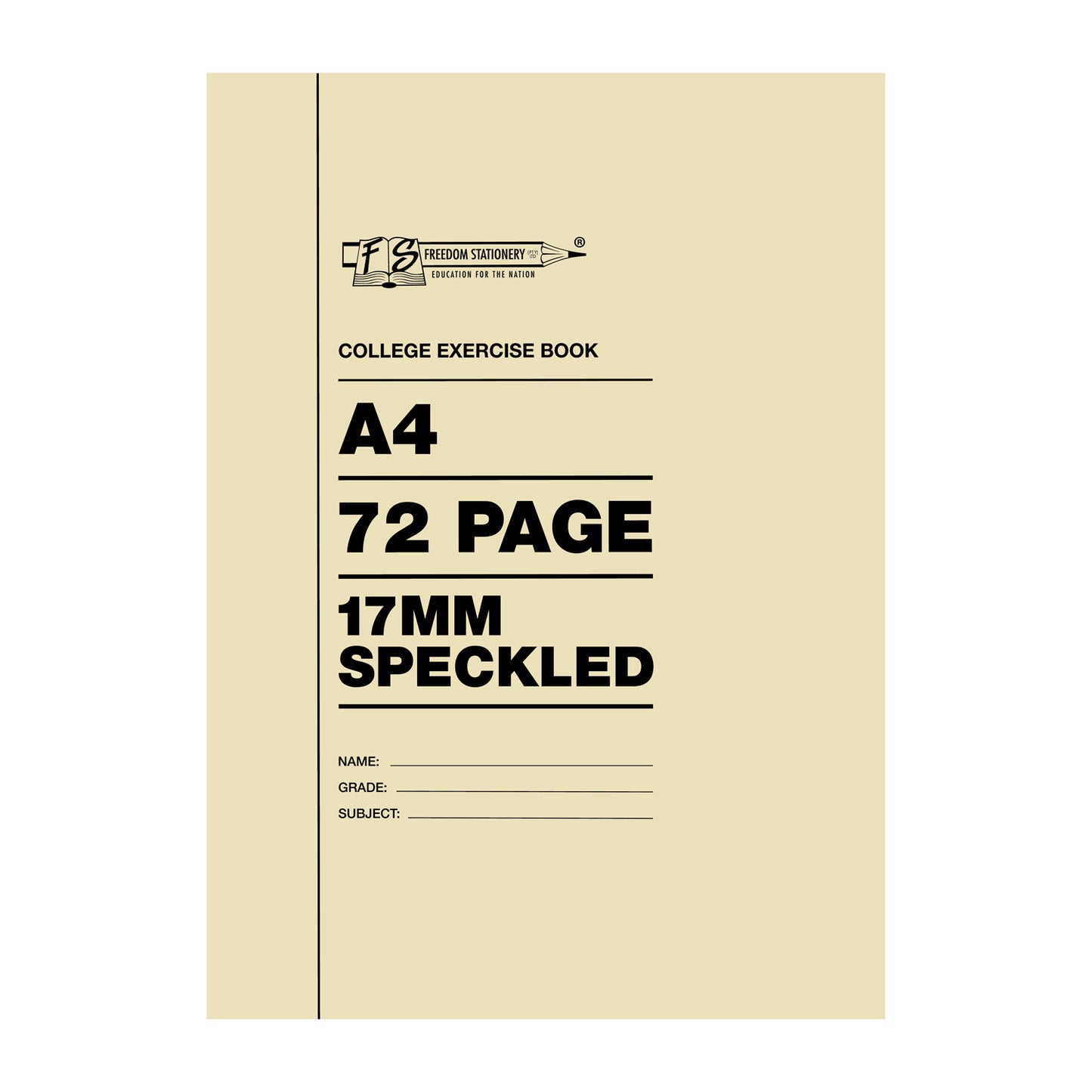 College Excercise Book 72Pg A4 17Mm Speckled Line