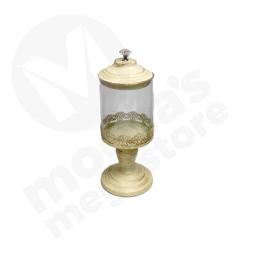 Candy Jar 18X12Cm Metal/Glass Footed