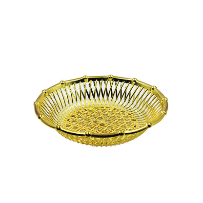Fruit Basket 22Cm Round Silver/Gold