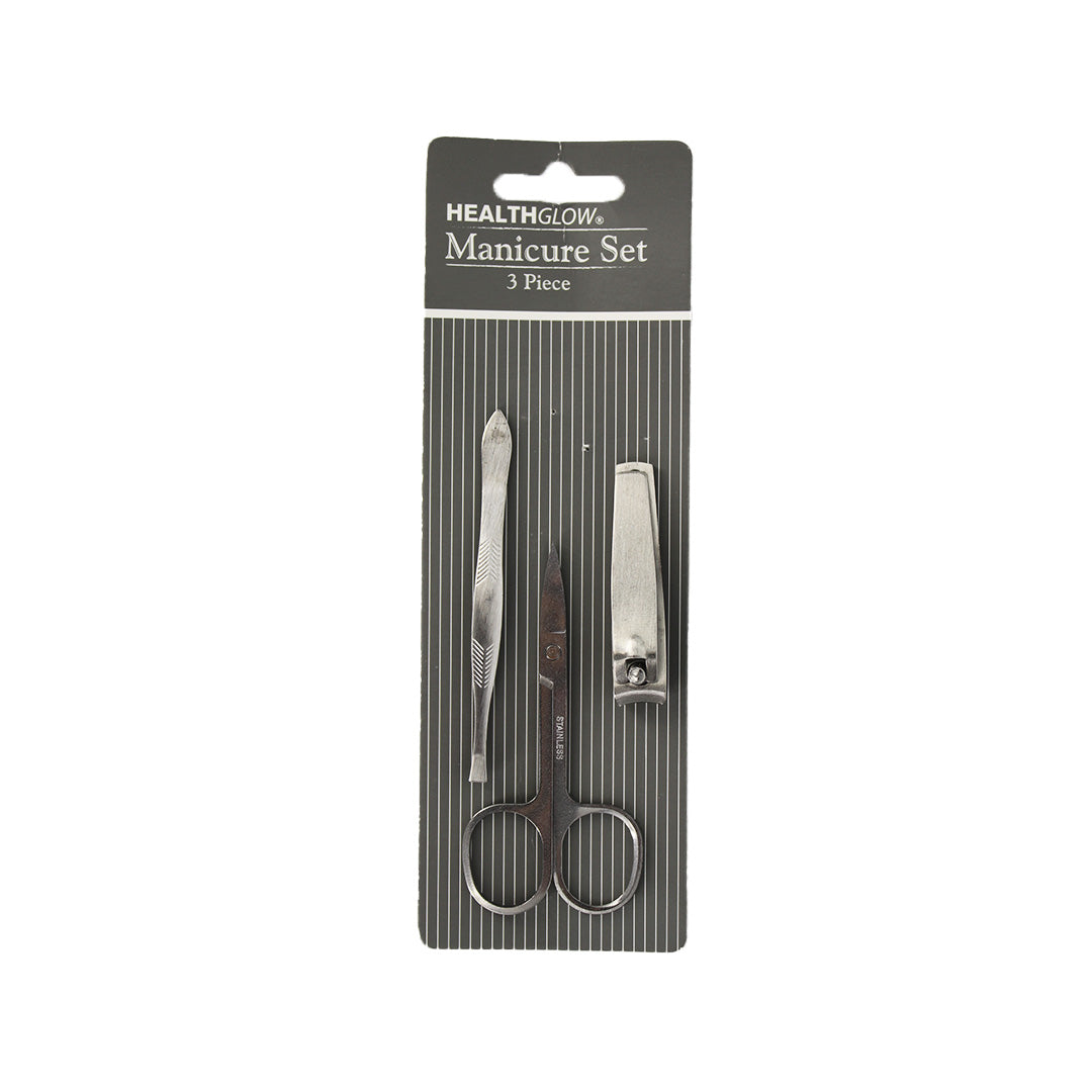 Manicure Set 3Pc Stainless Steel Healthglow