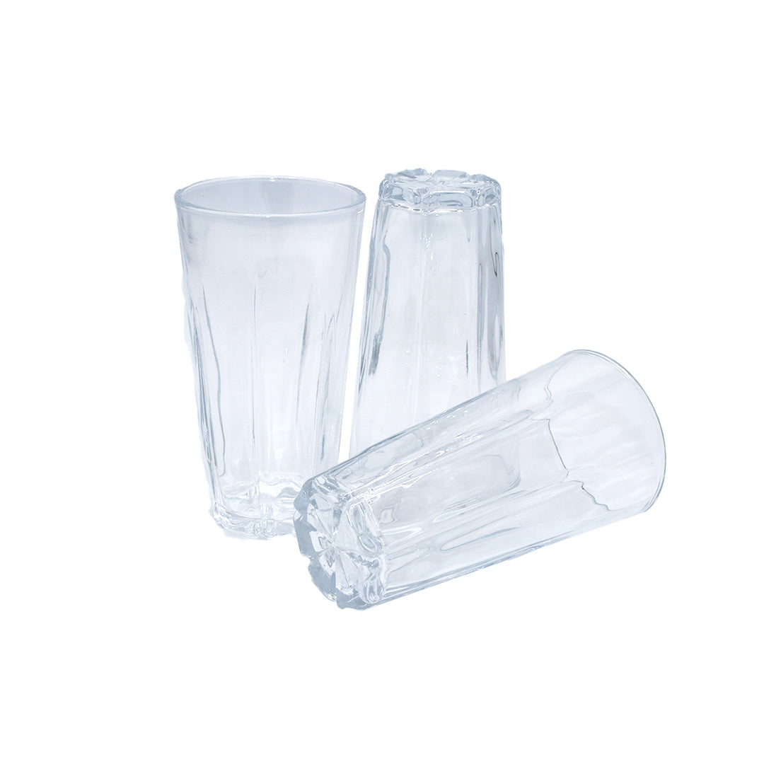 Tumbler 3Pc 13X7Cm Clear Embossed 16612