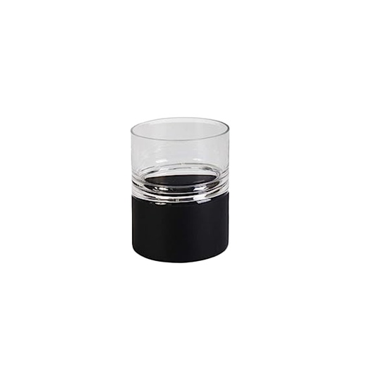 Vase Glass 15X12Cm Round Clear Black Base