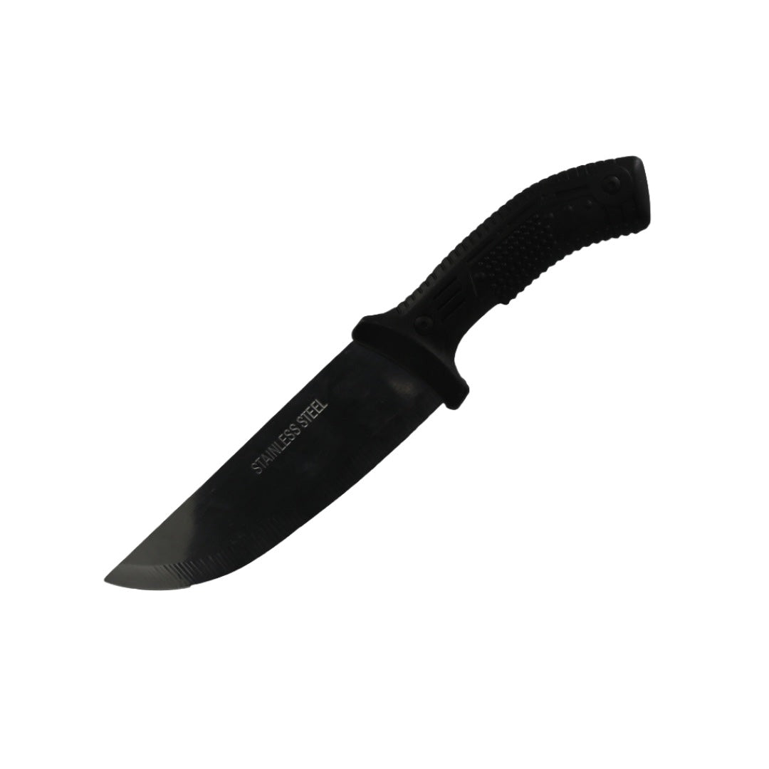 Butcher Knife 7Inch Embossed Black Plastic Handle