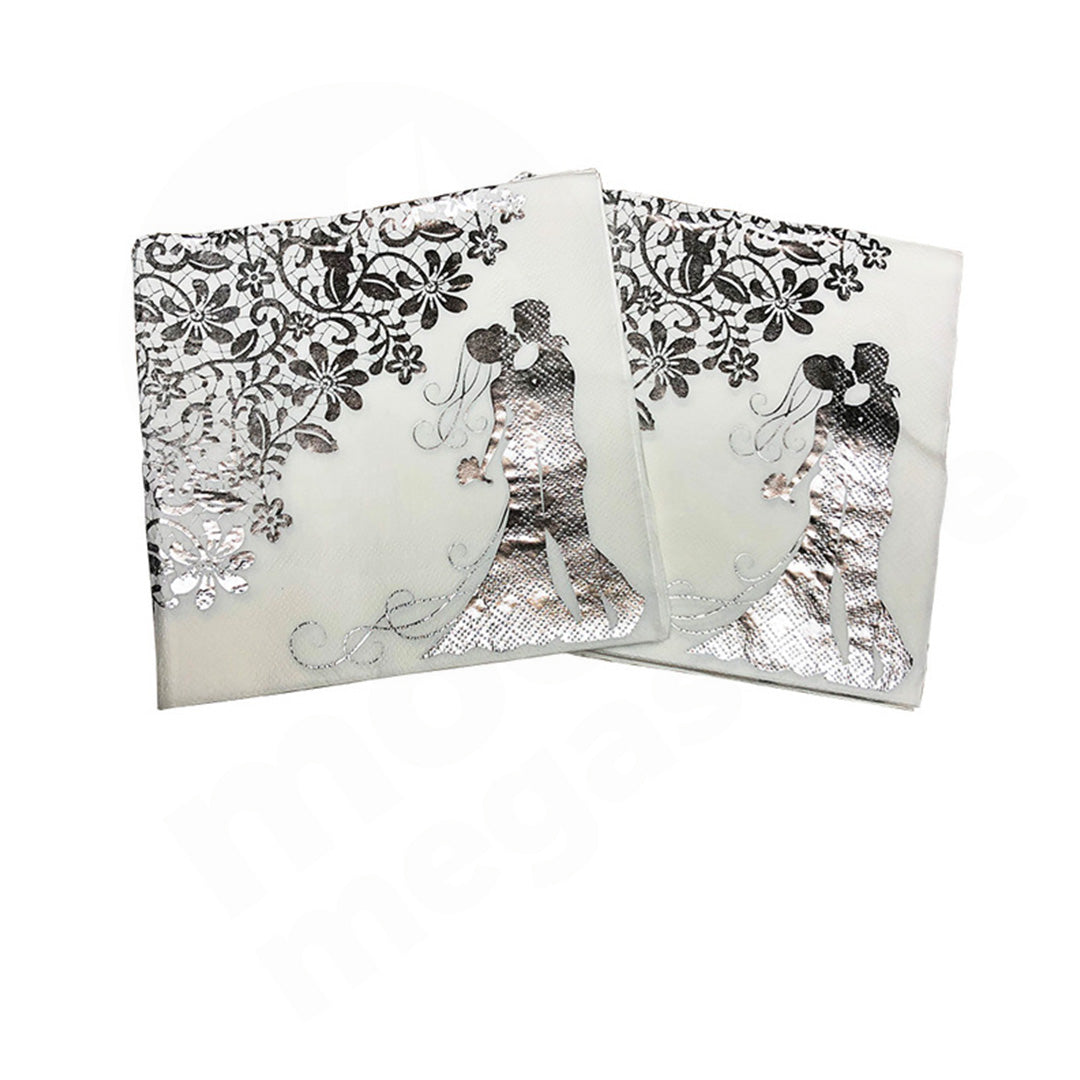 Serviette 16/20Pc 2Ply Gold/Silver Foiling/Marble