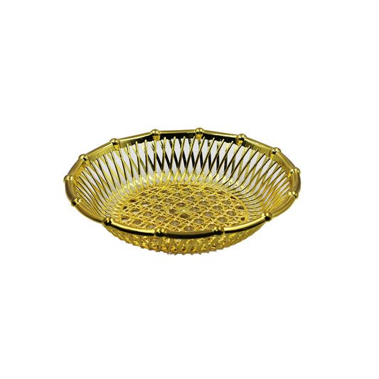 Fruit Basket 22Cm Round Silver/Gold