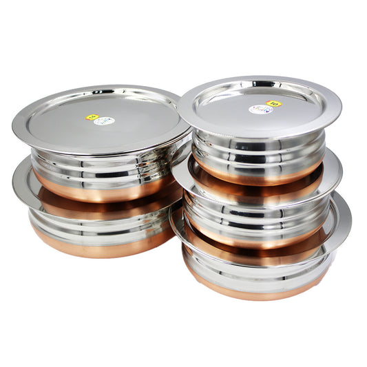 Pot Set 10Pc Copper Bottom